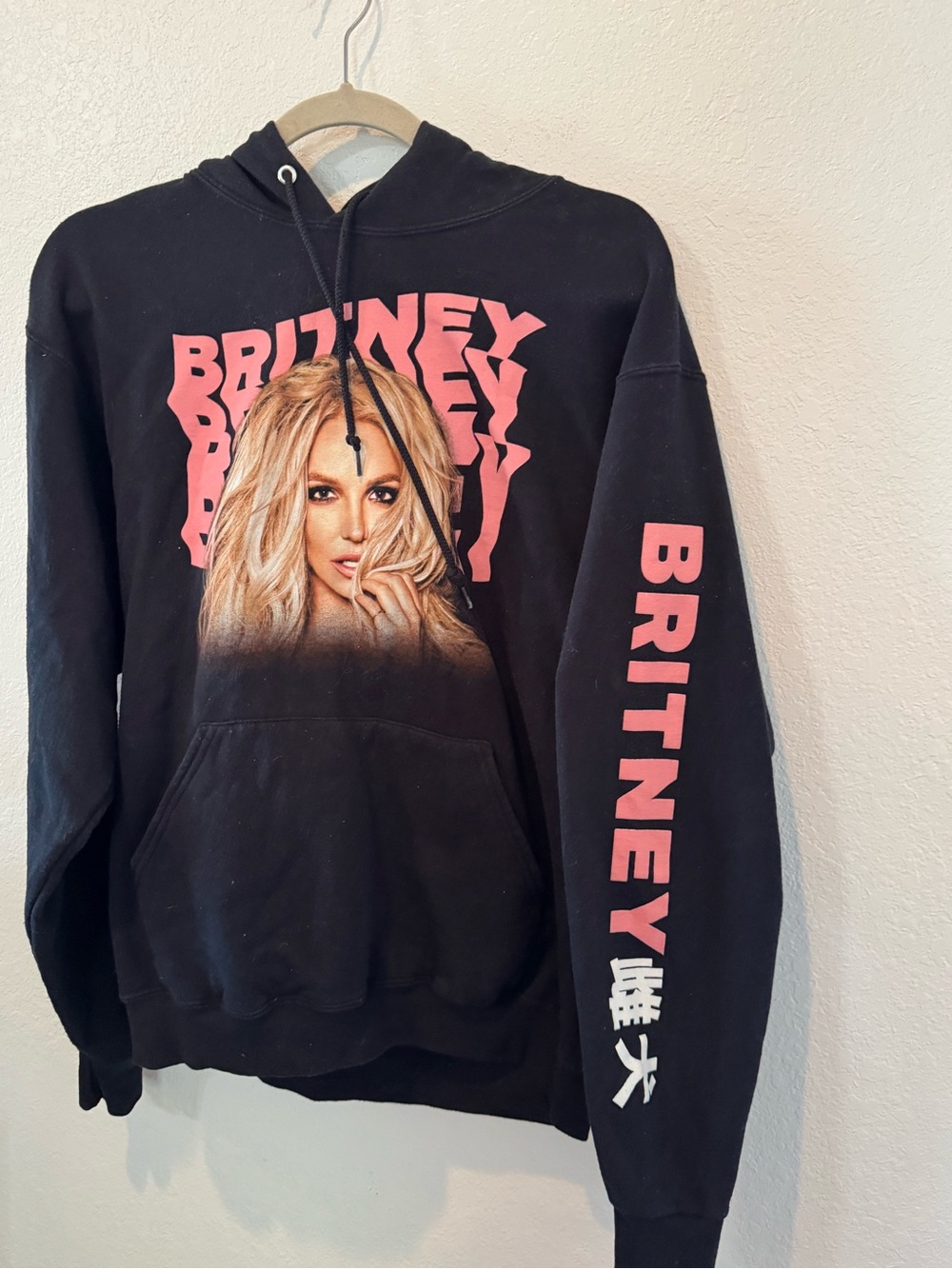 Britney Spears Graphic Hoodie Black & Pink Medium
